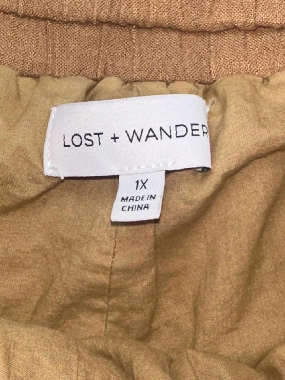 Lost + Wonder Paperbag Waist Shorts Size 1X Brown Linen Blend High Rise Boho